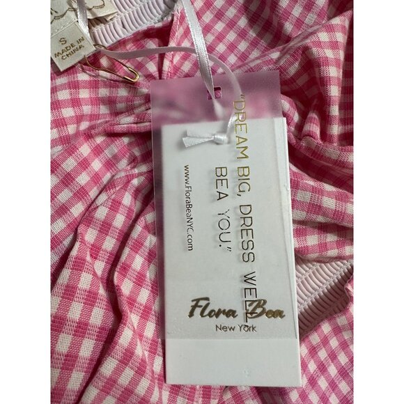 Flora Bea NYC Gionna Pink Gingham Dress nwt small - Picture 4 of 13